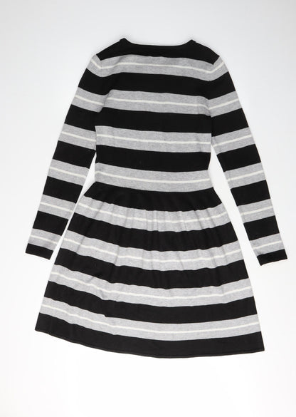 Vince Camuto Women's Black Striped A-Line Dress S