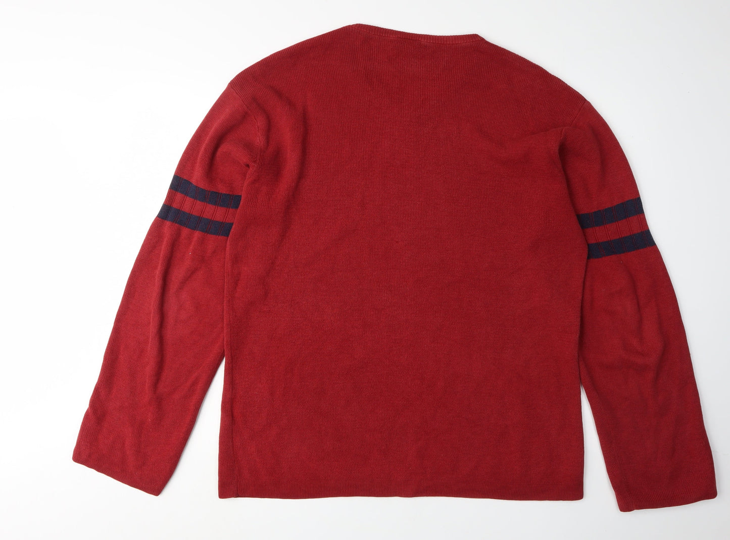 Nautica Men's Red V-Neck Pullover Jumper L