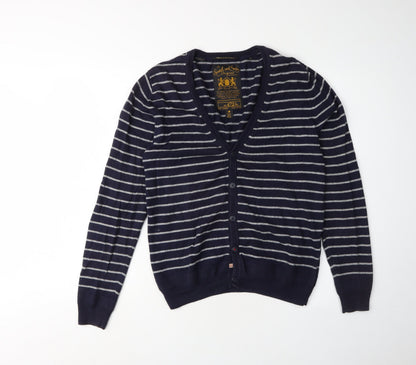 Scotch and Soda Unisex Blue Striped Cardigan S