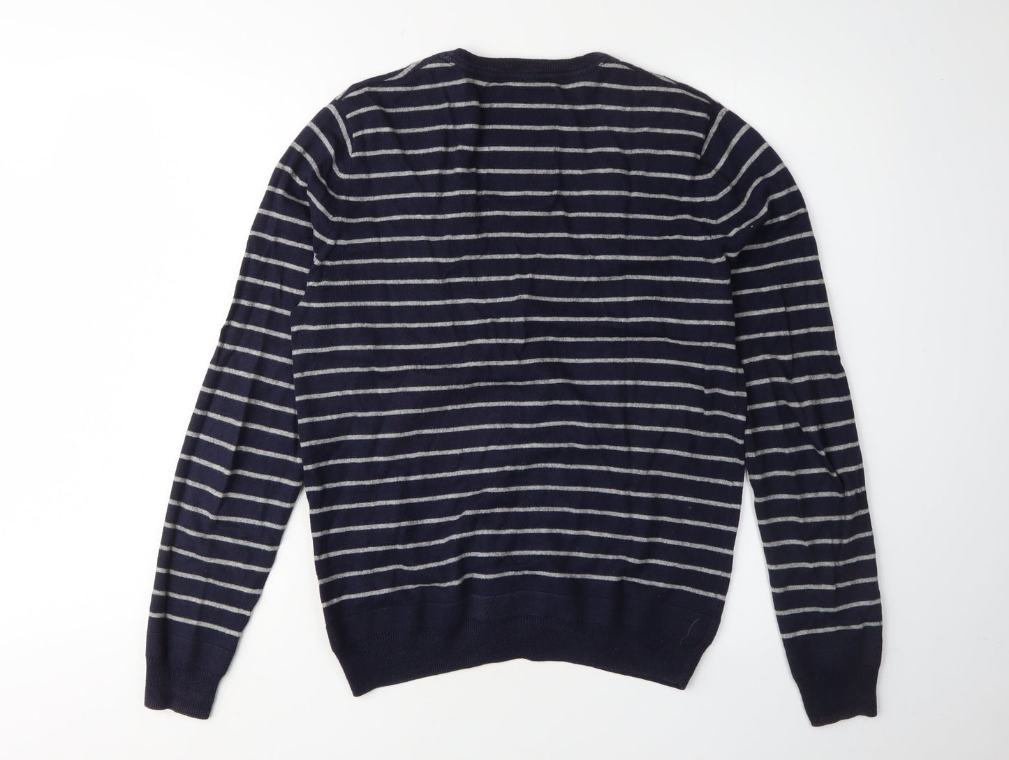 Scotch and Soda Unisex Blue Striped Cardigan S