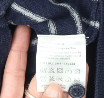 Scotch and Soda Unisex Blue Striped Cardigan S