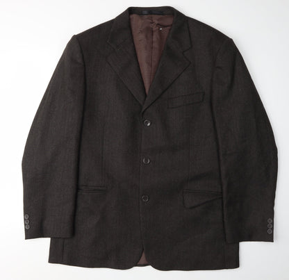 Armando Men's Brown Tweed Blazer, Size 42, Single-Breasted