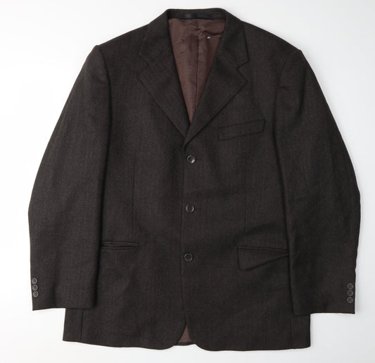 Armando Men's Brown Tweed Blazer, Size 42, Single-Breasted