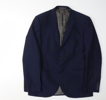 Next Men's Blue Blazer Size 40R Regular Wool Blend