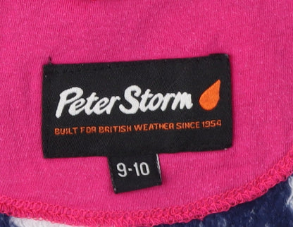 Peter Storm Girls Blue Polka Dot Hooded Jacket 9-10 Years