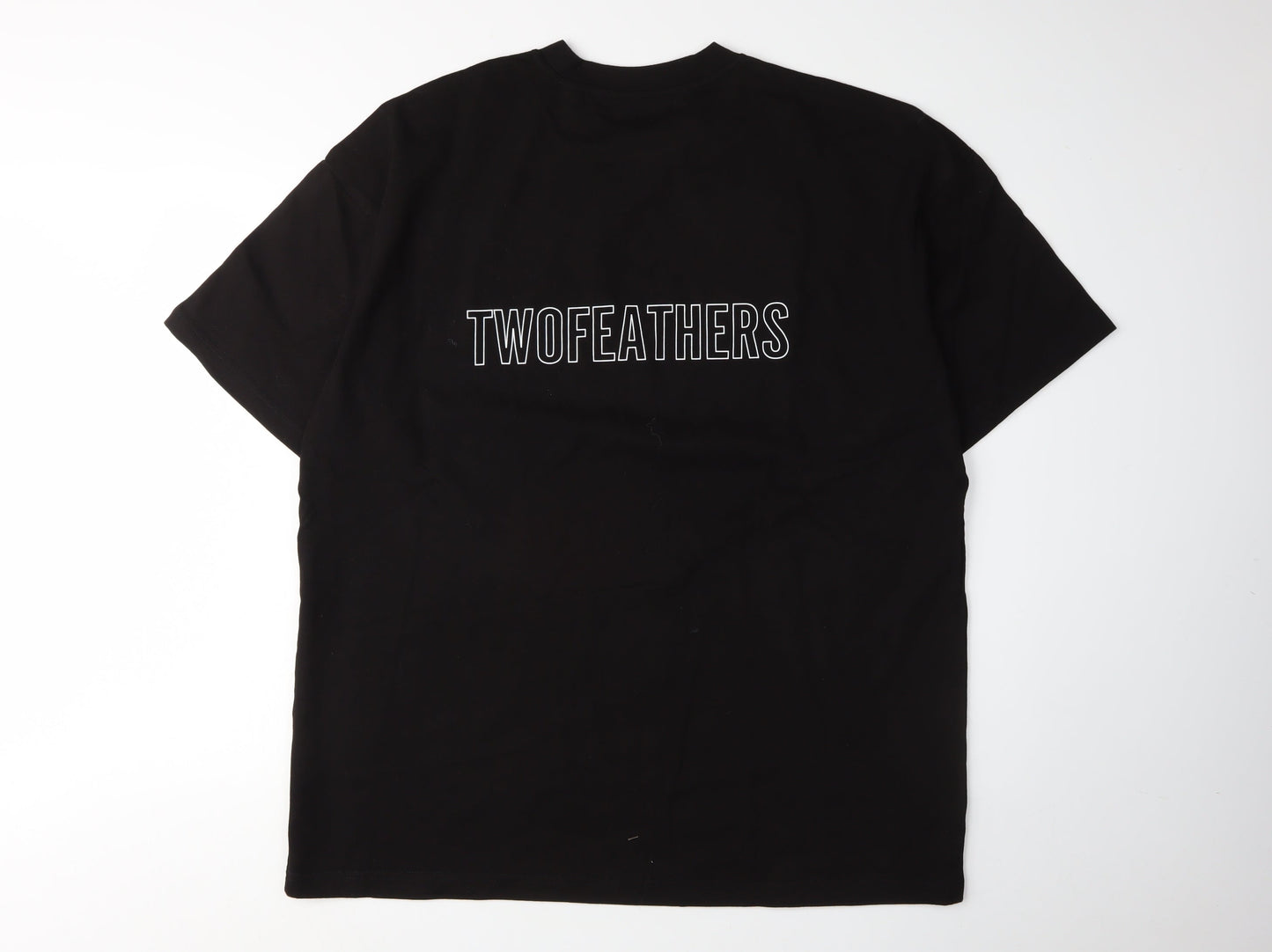 TwoFeathers Men's Black Crew Neck T-Shirt L