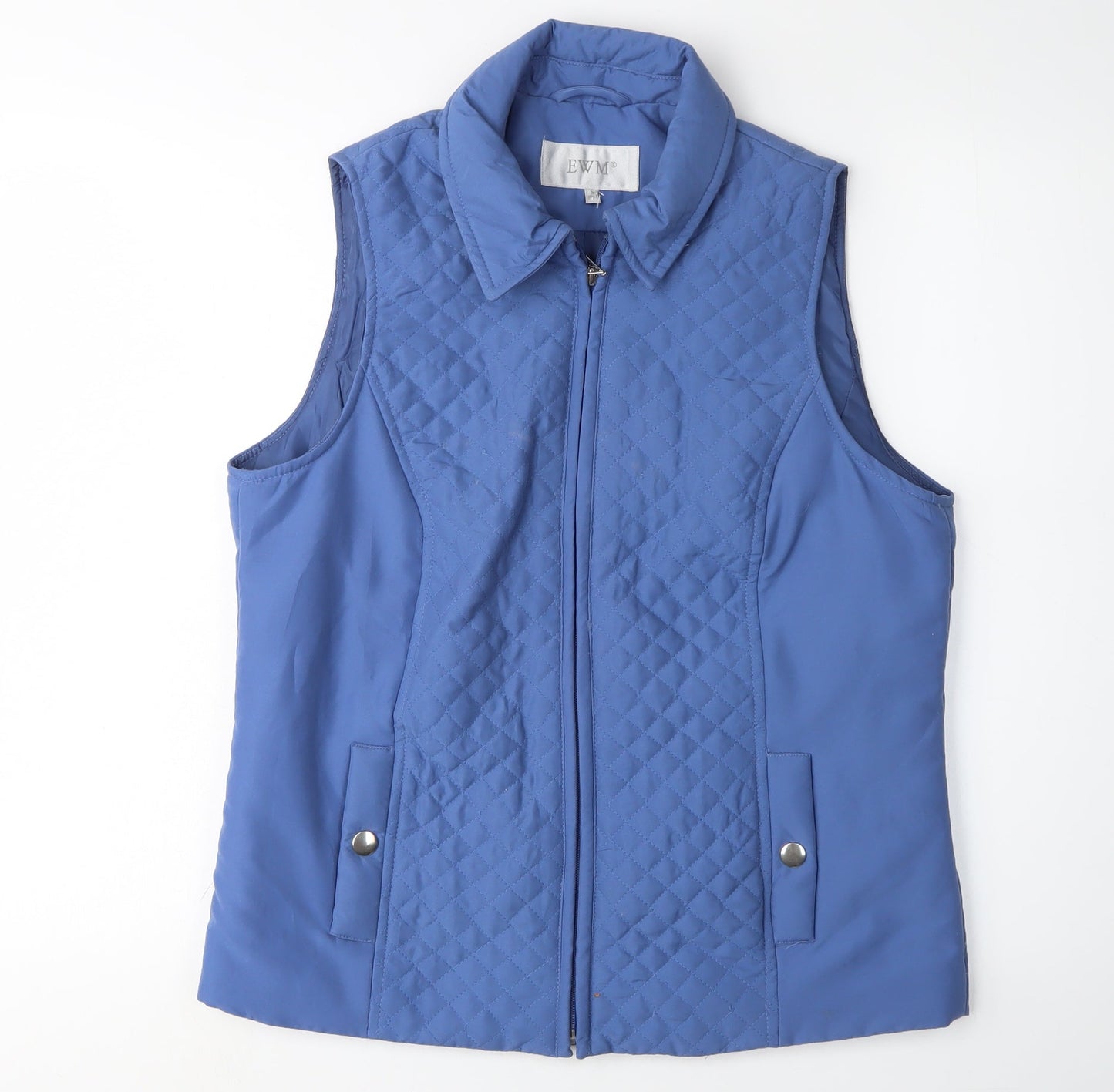 Womens UK Size S EWM Blue Quilted Coat