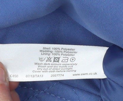 Womens UK Size S EWM Blue Quilted Coat