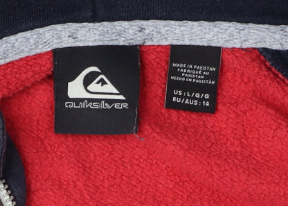 Quiksilver Boys Red Hoodie Jacket 14 Colourblock Casual