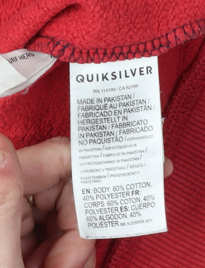 Quiksilver Boys Red Hoodie Jacket 14 Colourblock Casual