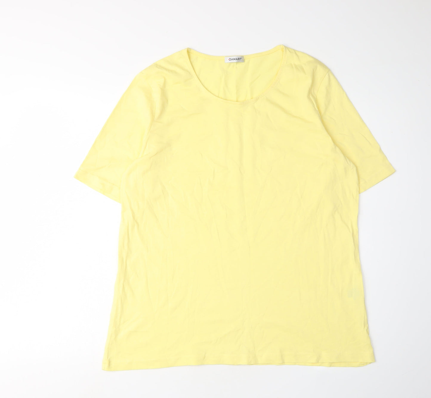 Womens UK Size L Damart Yellow Basic T-Shirt