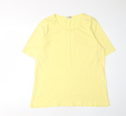 Womens UK Size L Damart Yellow Basic T-Shirt