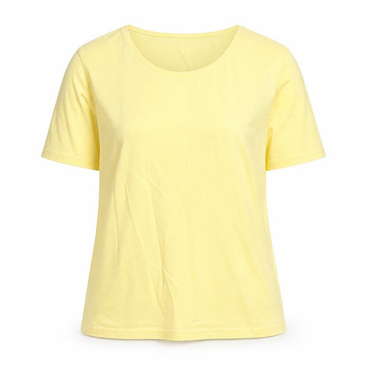 Womens UK Size L Damart Yellow Basic T-Shirt