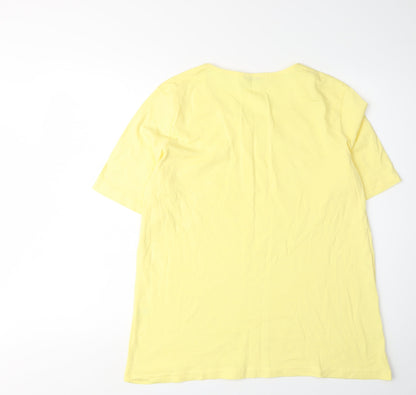 Womens UK Size L Damart Yellow Basic T-Shirt