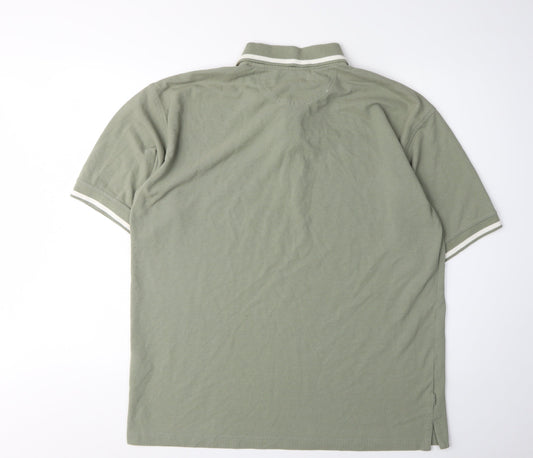 Head Men's Green Polo Shirt, Regular Fit, Logo Accent L