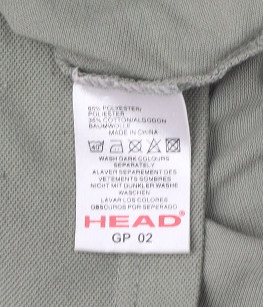 Head Men's Green Polo Shirt, Regular Fit, Logo Accent L