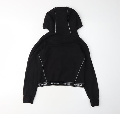 Firetrap Girls Black Pullover Hoodie 9-10 Years with Logo Accents