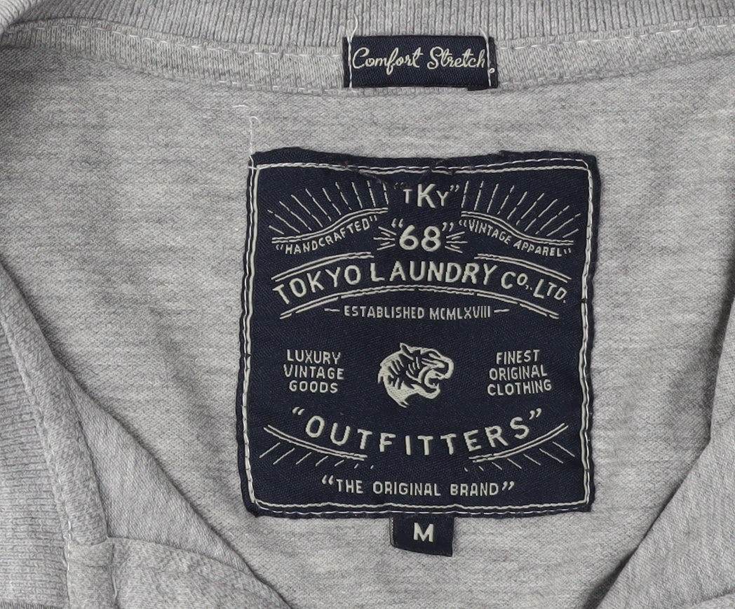 Tokyo Laundry Grey Men’s M Polo Long Sleeve