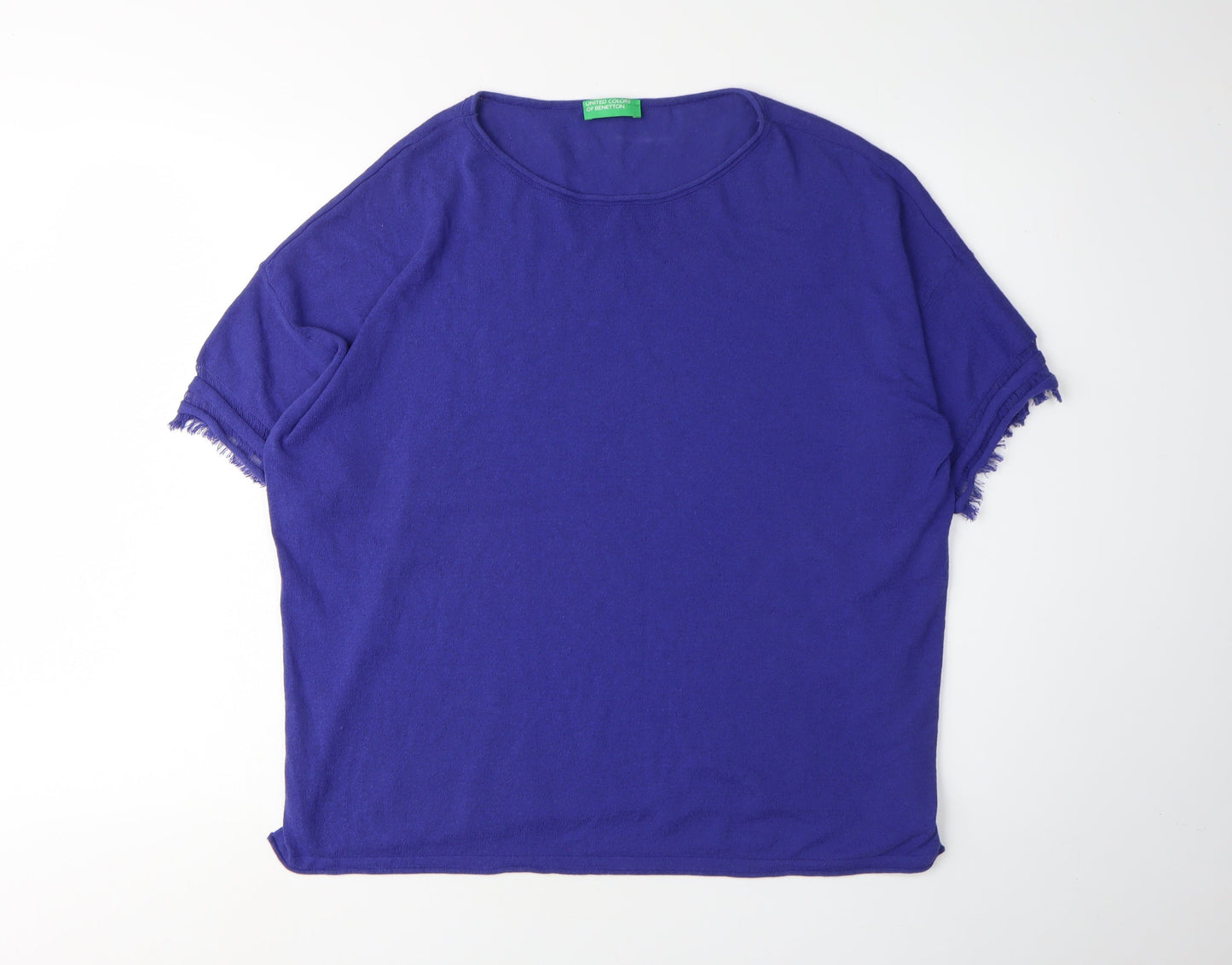 Womens UK Size M United Colors of Benetton Blue Pullover Jumper