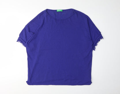 Womens UK Size M United Colors of Benetton Blue Pullover Jumper