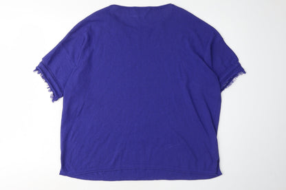 Womens UK Size M United Colors of Benetton Blue Pullover Jumper