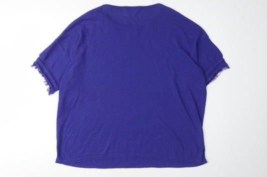 Womens UK Size M United Colors of Benetton Blue Pullover Jumper