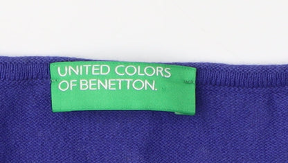 Womens UK Size M United Colors of Benetton Blue Pullover Jumper