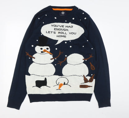 Threadbare Christmas Blue Men's M Pullover Sweater