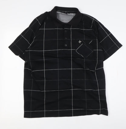 Cross Sportswear Men's Black L Polo Check Woven