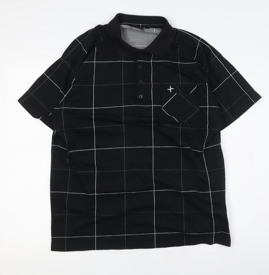 Cross Sportswear Men's Black L Polo Check Woven