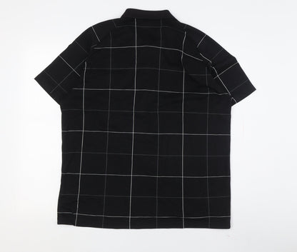 Cross Sportswear Men's Black L Polo Check Woven