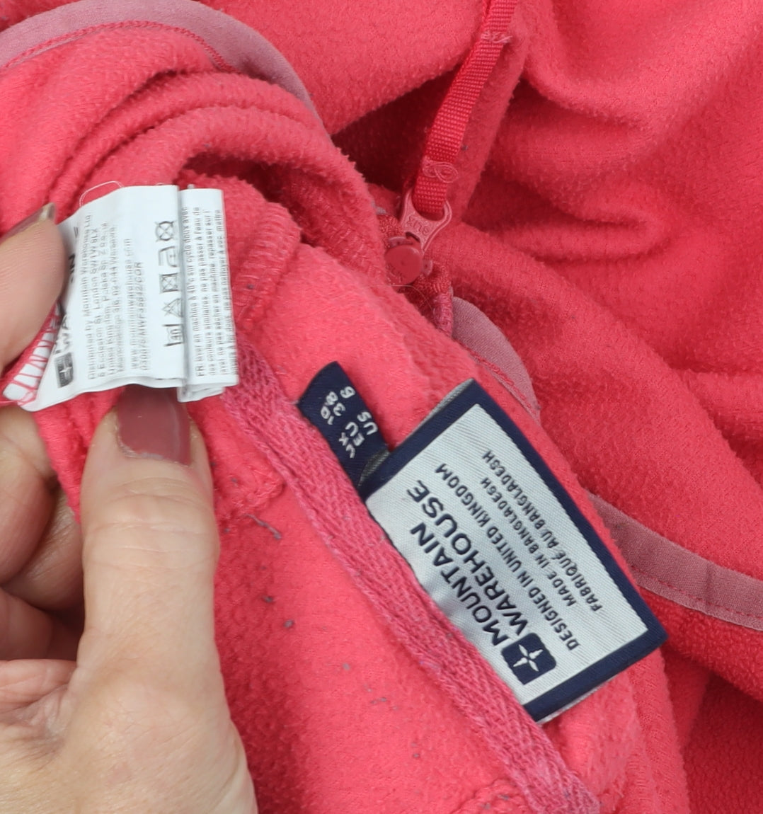 Womens UK Size S Mountain Warehouse Pink Pullover Hoodie
