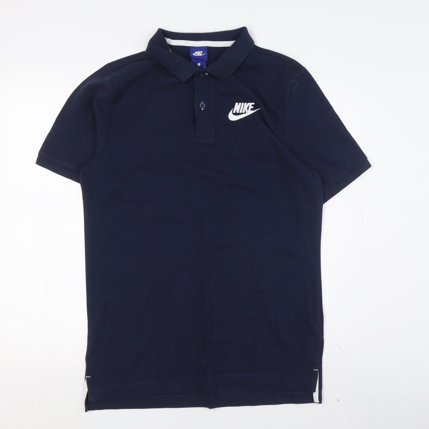 Nike Men's Blue Polo Shirt S Solid Collared