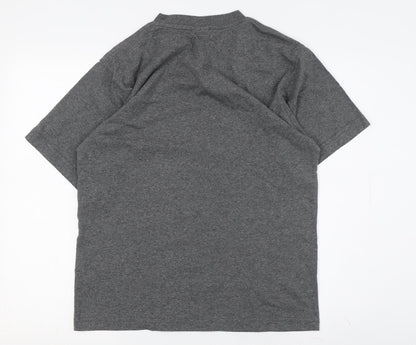 Nike Men's Grey V-Neck T-Shirt Size M