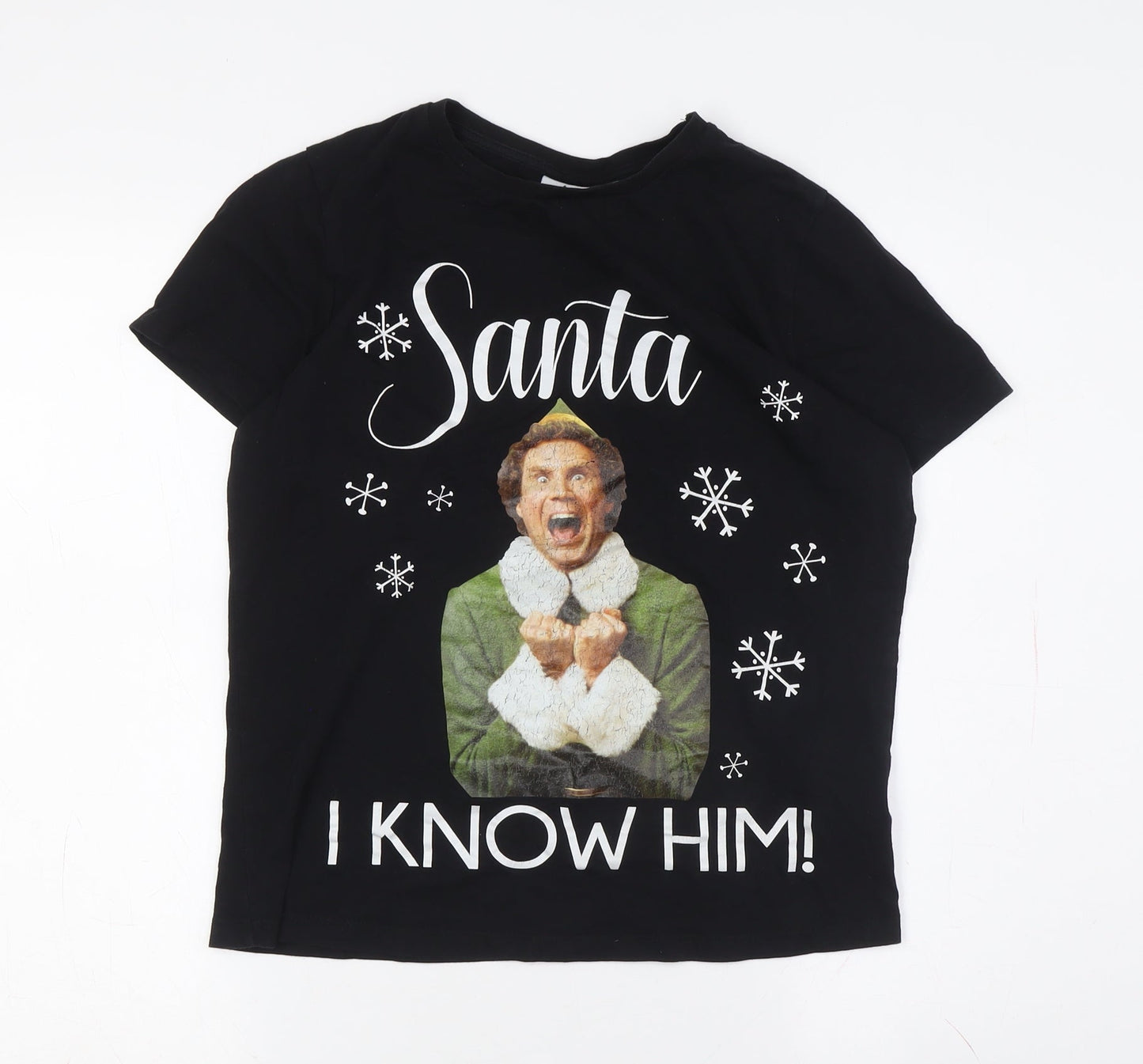 Elf Christmas T-Shirt Black L Unisex Adults