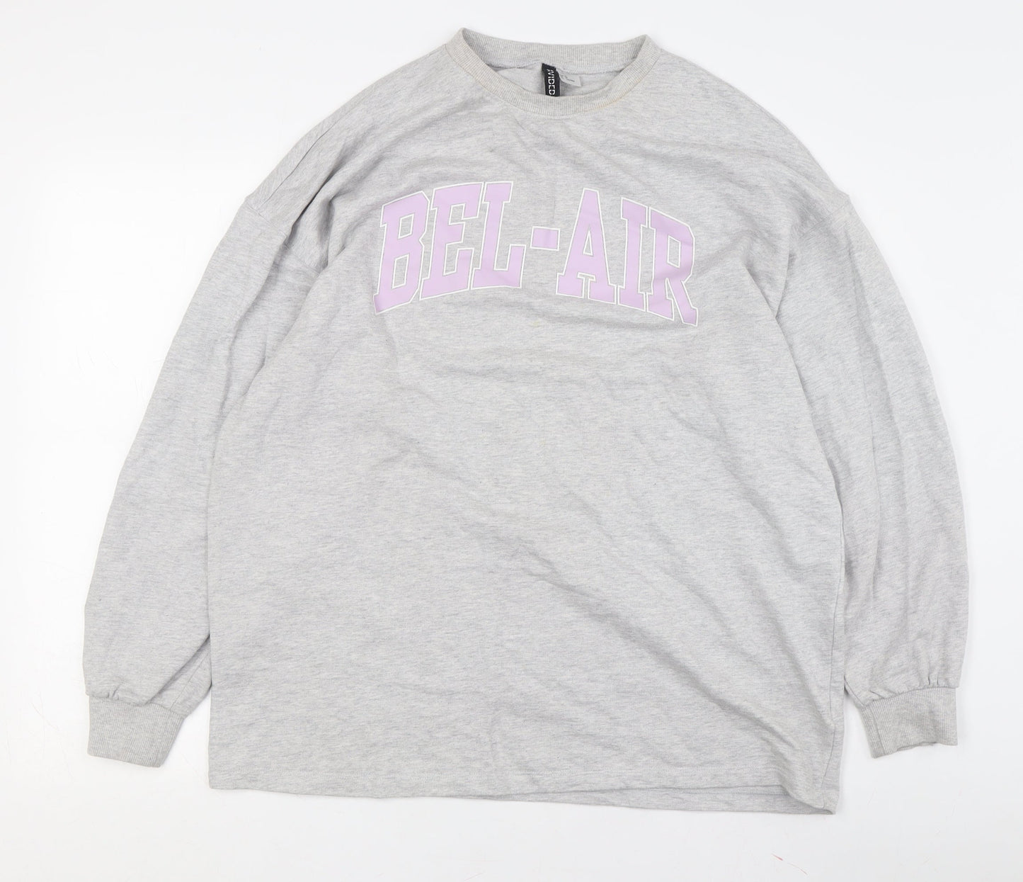Unisex Adults UK Size L H&M Divided Grey Pullover Sweatshirt