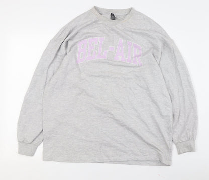 Unisex Adults UK Size L H&M Divided Grey Pullover Sweatshirt