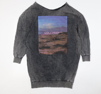 Womens UK Size 6 COLLUSION Grey Pullover Sweatshirt