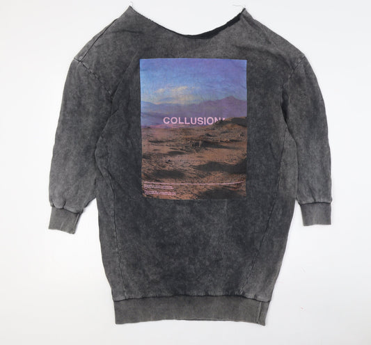 Womens UK Size 6 COLLUSION Grey Pullover Sweatshirt