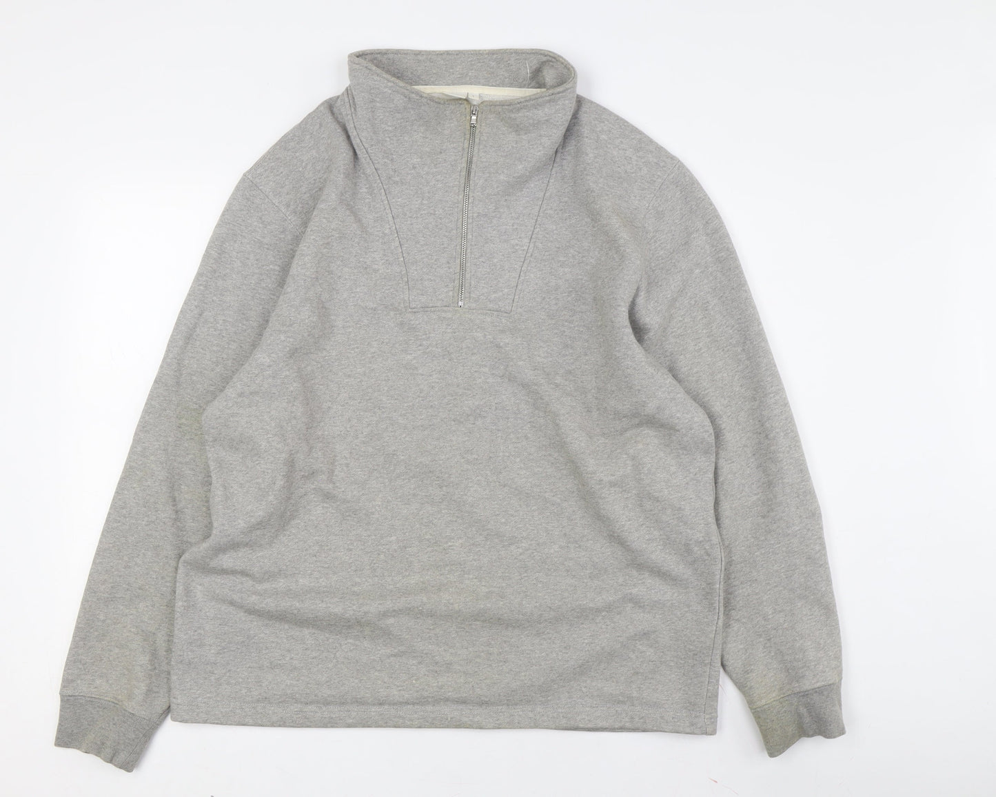 Mens UK Size L John Lewis Grey 1/2 Zip Sweatshirt