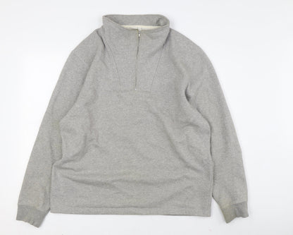 Mens UK Size L John Lewis Grey 1/2 Zip Sweatshirt