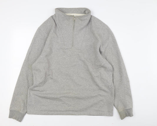 Mens UK Size L John Lewis Grey 1/2 Zip Sweatshirt