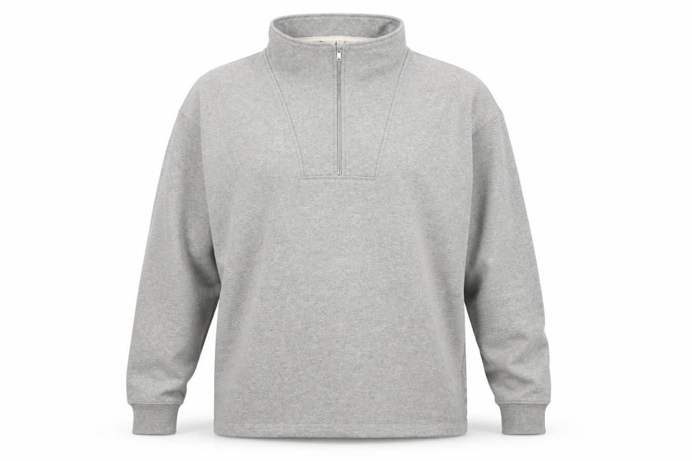 Mens UK Size L John Lewis Grey 1/2 Zip Sweatshirt