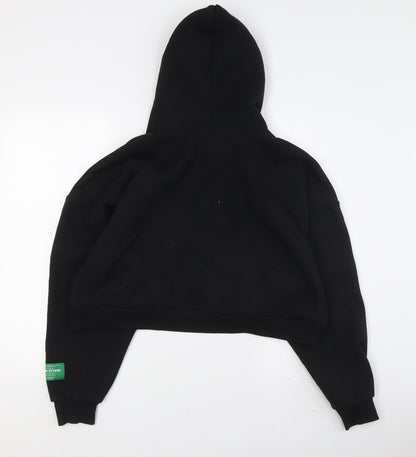 Womens UK Size M Boohoo Black Pullover Hoodie