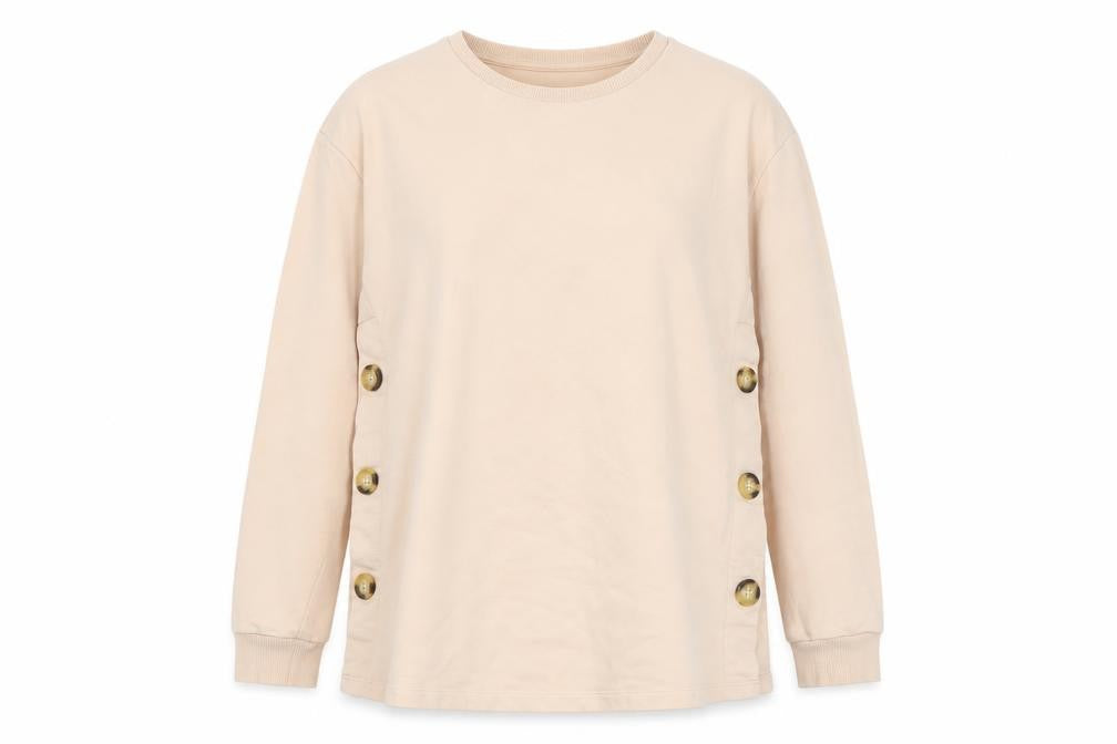 Front view of ASOS Women’s Beige Pullover Sweatshirt, size UK 10