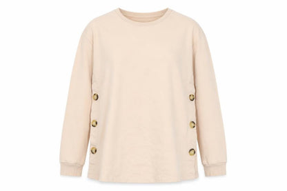 Front view of ASOS Women’s Beige Pullover Sweatshirt, size UK 10