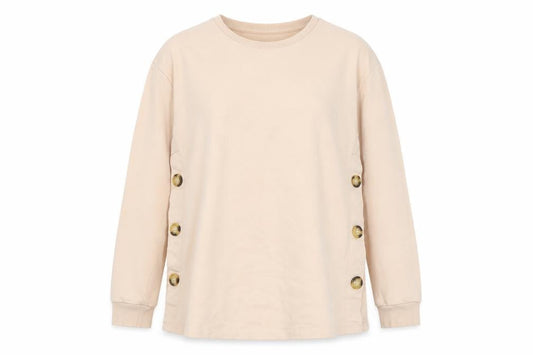Front view of ASOS Women’s Beige Pullover Sweatshirt, size UK 10