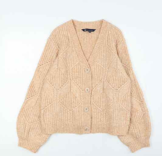 Crew Clothing Women's Beige Cardigan, Size 8, V-Neck