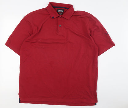 Ashworth Men's Red Polo Shirt Large Cotton Casual