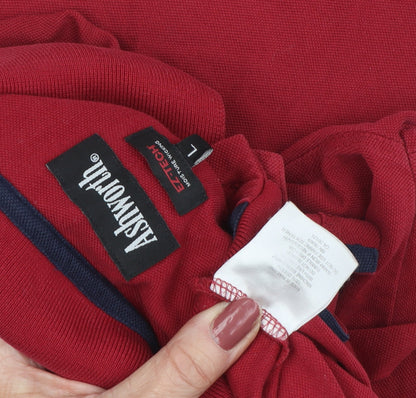 Ashworth Men's Red Polo Shirt Large Cotton Casual